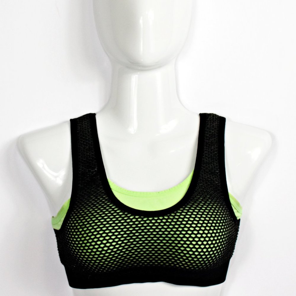 Pre-owned Aeropostale Pink Black Sports Bra M